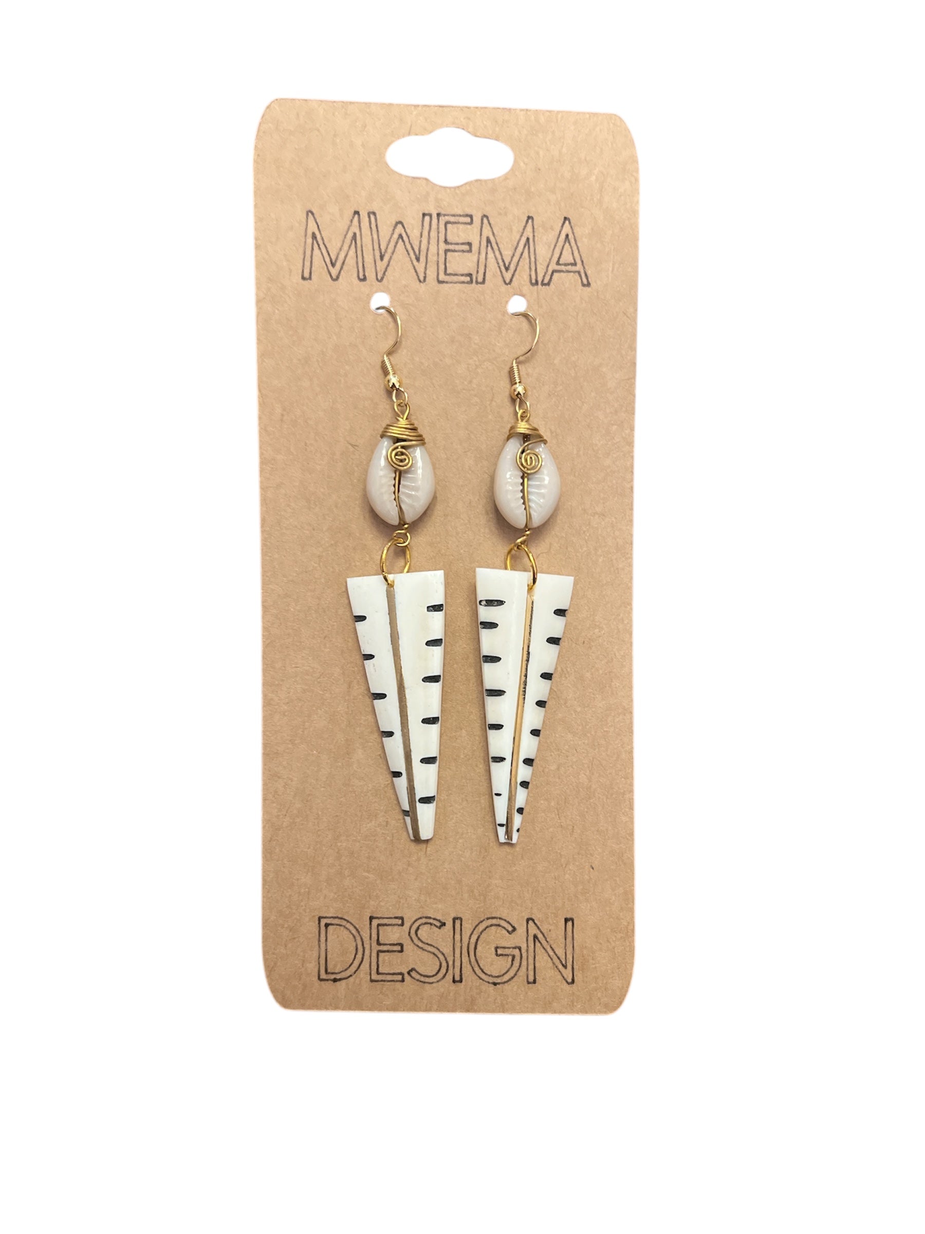 Zebra Triangle Shell Earrings – Shell Geometric