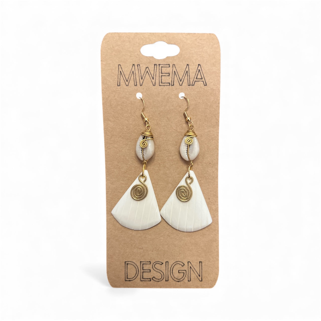 Fan with Shell Earrings – Natural Dangles