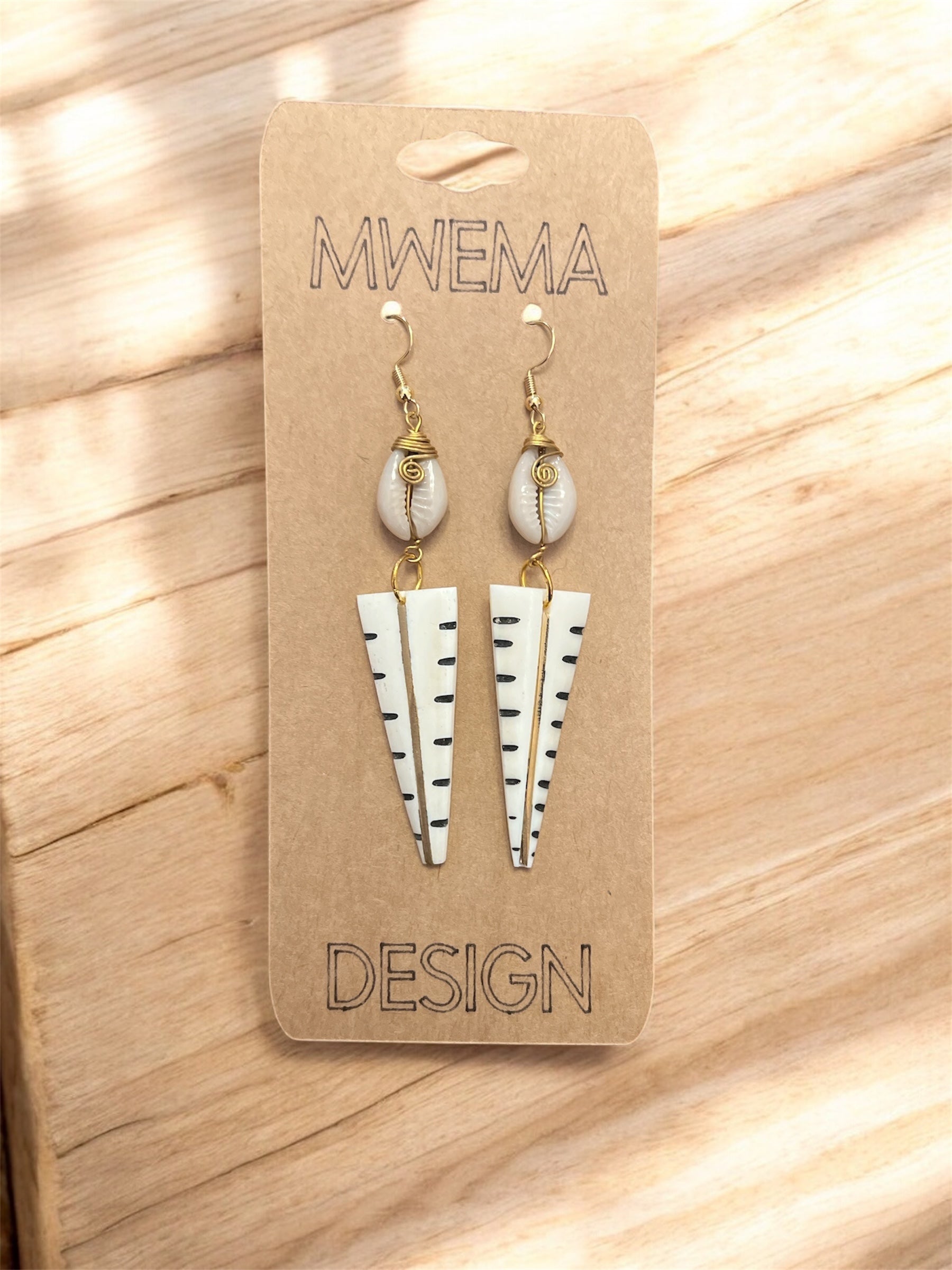 Zebra Triangle Shell Earrings – Shell Geometric