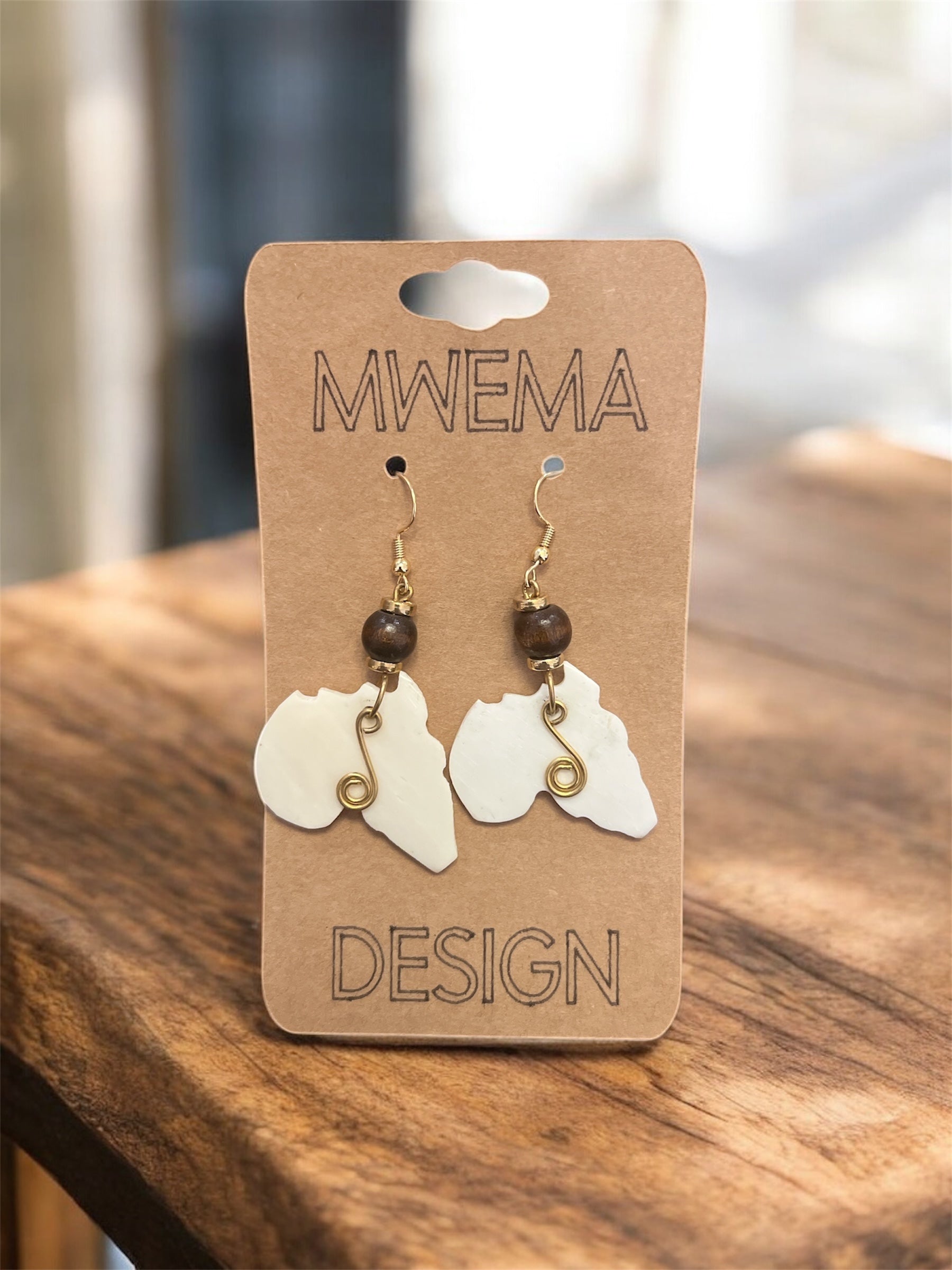 African Wood Accented Earrings – Handcrafted Natural Style