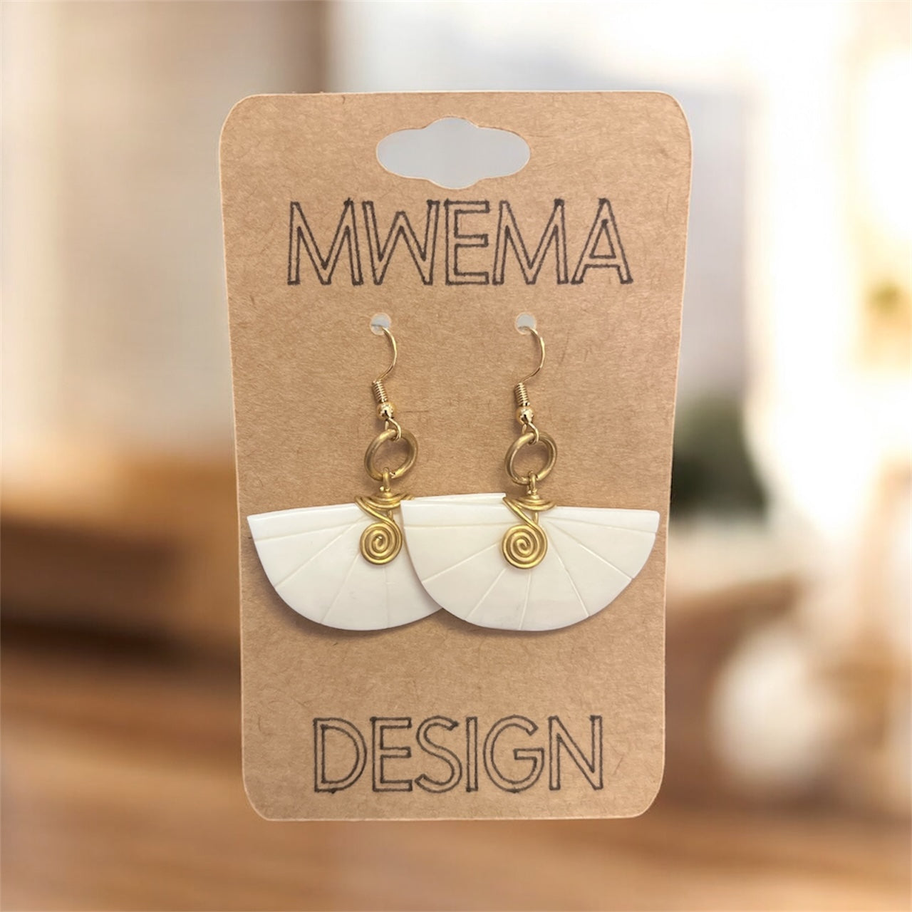 Half-Circle Palm Earring – Handcrafted Geometrical