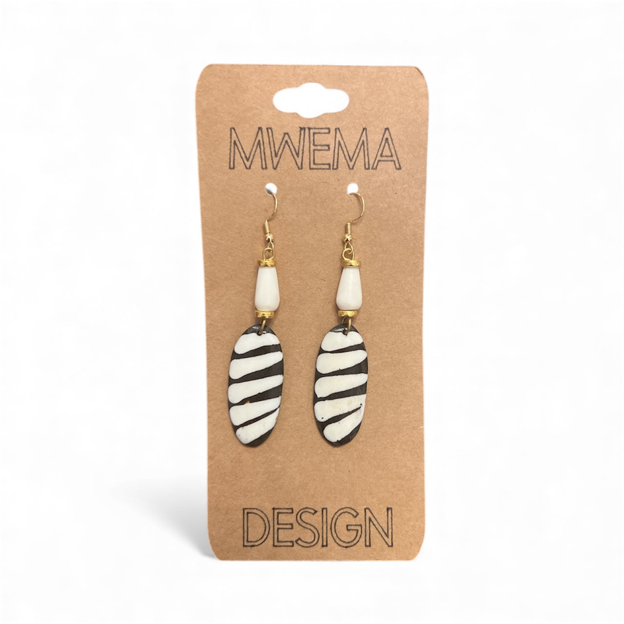 Zebra Oval Earrings – Bold Lightweight Dangles