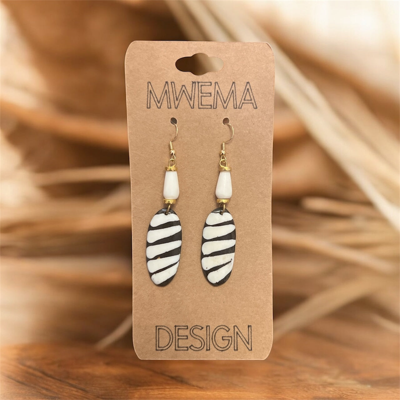 Zebra Oval Earrings – Bold Lightweight Dangles